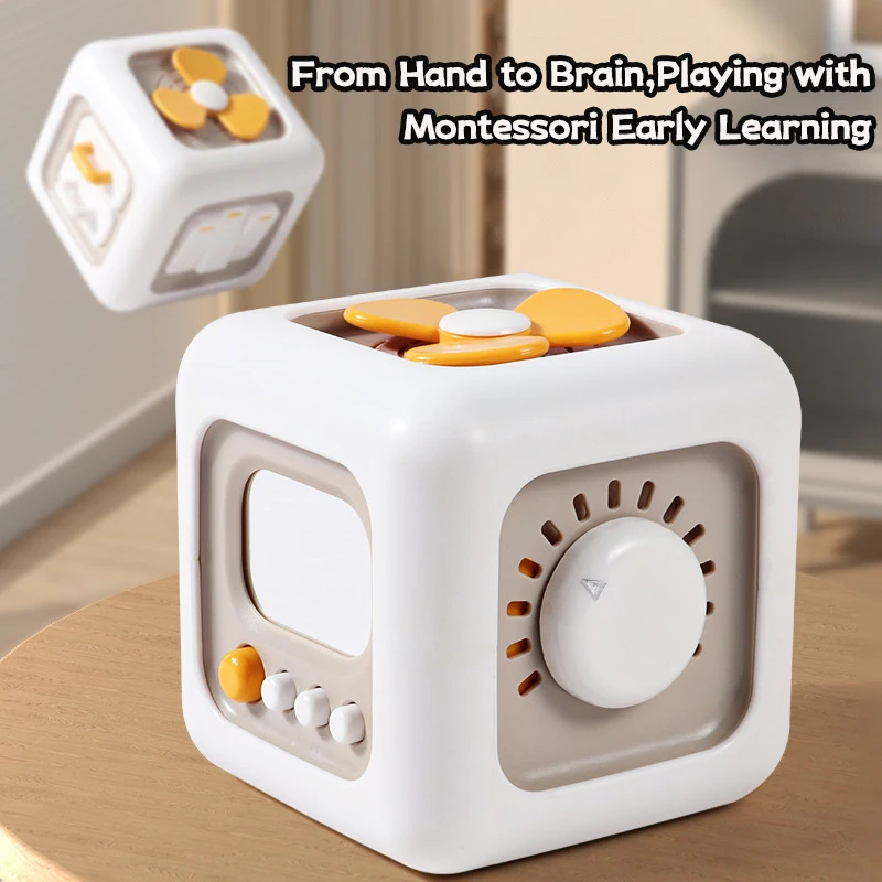 6 in 1 Multipurpose Montessori Educational Toys Baby Practice Skills Drawer Cube Sensory Busy Board Toy Educational Learning Toy