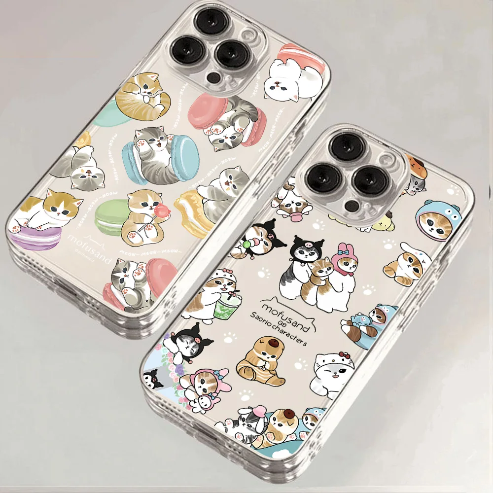 Cute M-mofusands cat Phone Case For Xiaomi Redmi Note 13 12 12C 11 10C 13C 10s 9 9s 9A 9T 9C 8 7 Pro Max 4G 5G Transparent Cover