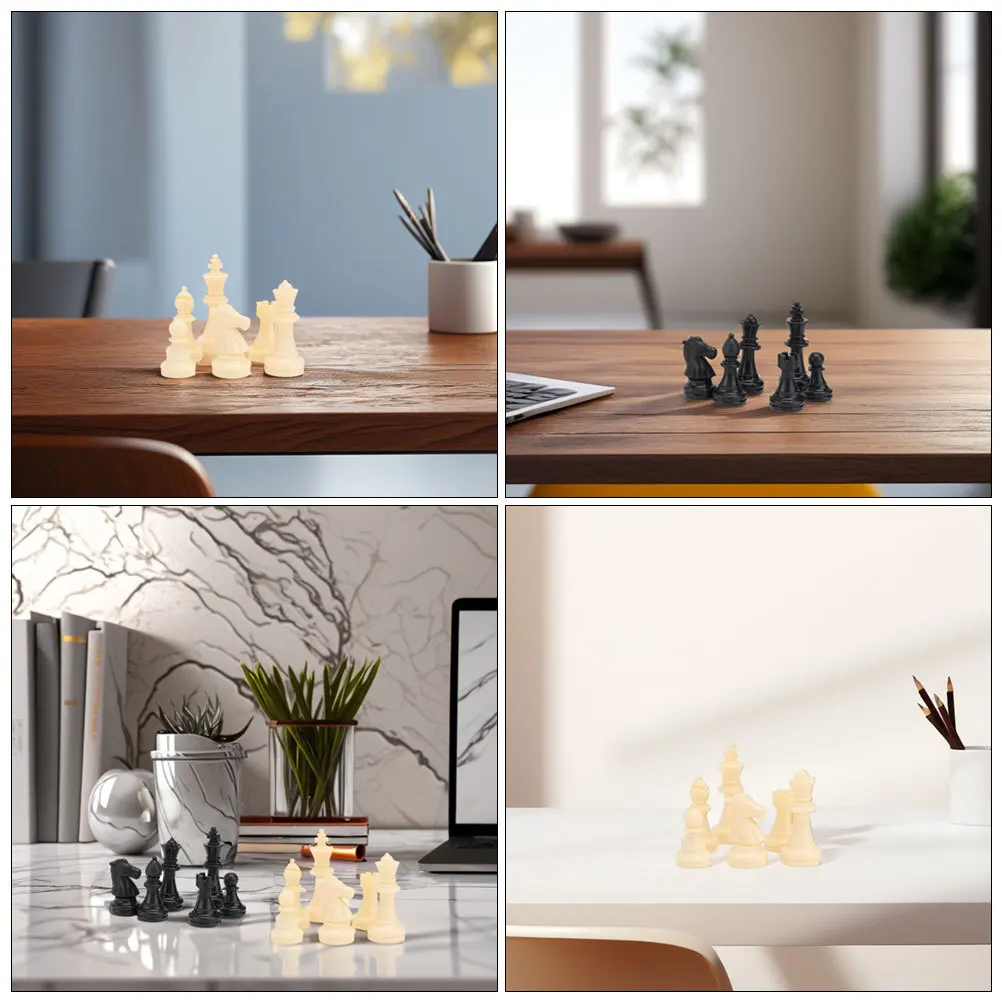 

32Pcs Pieces Plastic Set Stable Design for Travel Home Office Chess Game Accessories Board Game Pieces