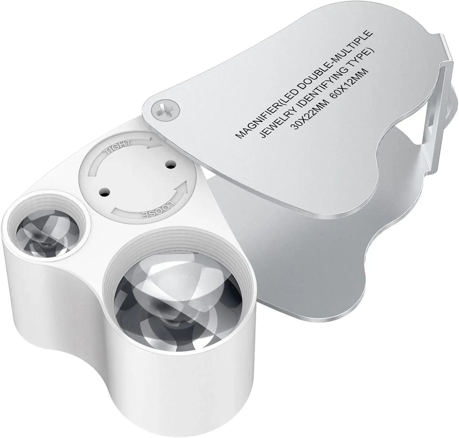 

Jewelry Magnifier With Lights 30X 60X Magnification Magnifying Glass Portable Reading Pocket Magnifier Jewelers Eye Loupe