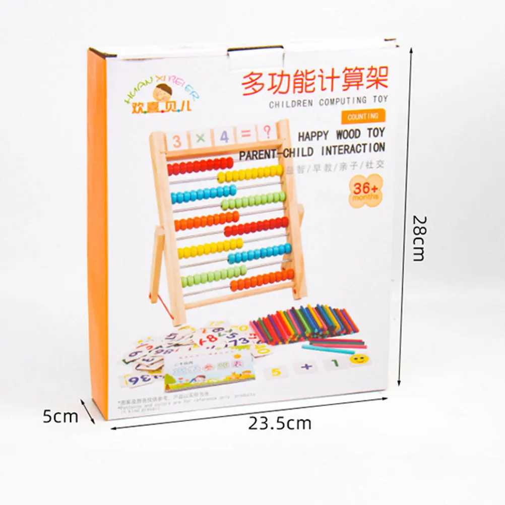 قطعة واحدة من إطار العد الخشبي التقليدي خفيف الوزن ومحمول للفصول الدراسية والمدرسة المنزلية للاستخدام ممارسة الحساب السريع في وقت مبكر #1