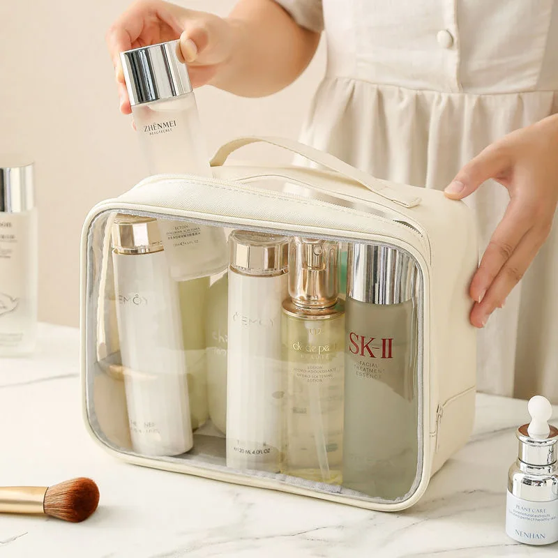 Large Capacity Cosmetic Bag Women Makeup Case Cosmetic Organizer Waterproof Transparent Pouch Travel Toiletry Bag Beauty Case