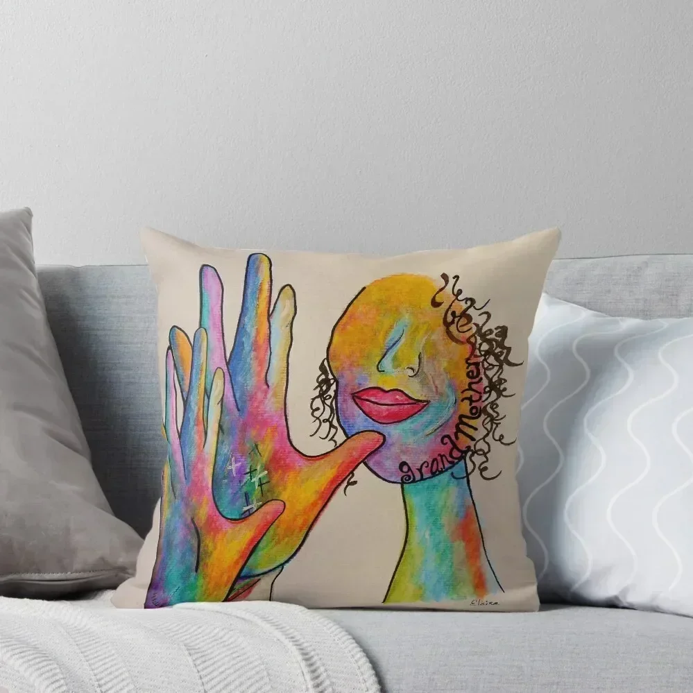 

American Sign Language GRANDMOTHER Throw Pillow pillow pillowcase anime girl Sitting Cushion pillow