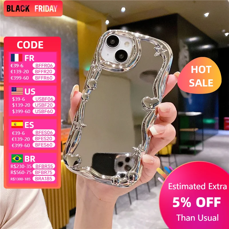 Apply to the iphone 16pro Max mirror plating mobile phone case, advanced simple iphone 15pro soft case case iphone 14