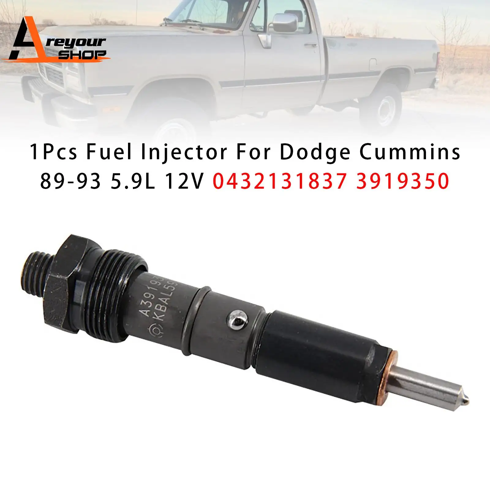 Areyourshop 1 pieza/6 piezas inyector de combustible para Dodge D250 D350 Cummins 89-93 5.9L 12V 0432131837 3919350