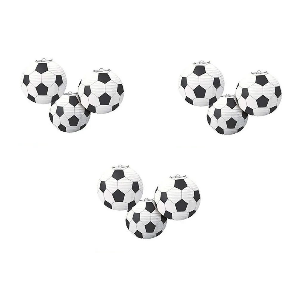 

6Pcs DIY Lanterns for Kids Handheld Paper Lantern Football Theme Craft Activity Set Festival Party Decoration Portable Lantern