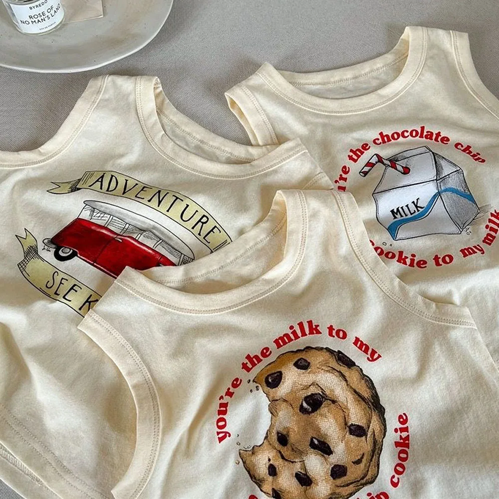 

0-2Y Baby and Toddler Cotton Dog Sleeveless T-Shirt Summer Shirt Tops for Infant Baby and Toddler Boys, Girls, Unisex
