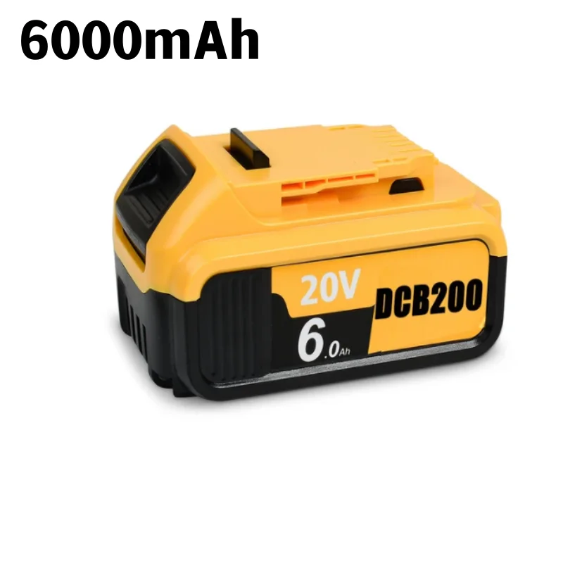 For Dewalt DCB200 Battery 20V 6000mAh Rechargeable Battery DCB207 DCB204 DCB203 Power Tool Battery For Dewalt