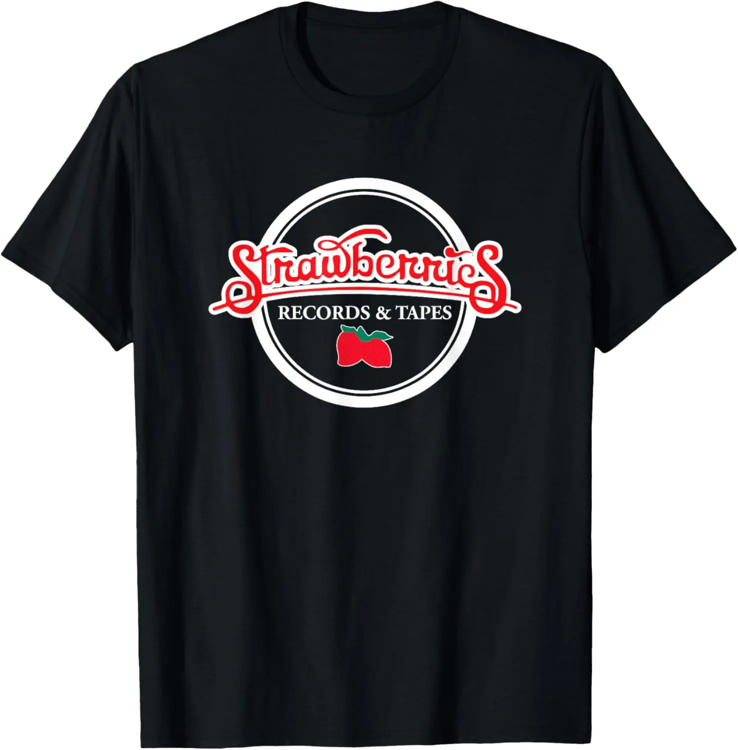 

Strawberries Records & Tapes Vintage Retro Music T-Shirt