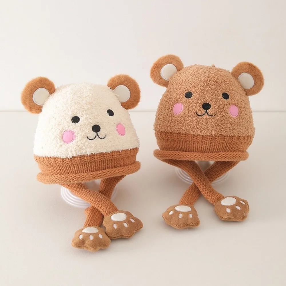 

Cute Cartoon Baby Hat Bear Pig Knitted Hat Windproof Korean Style Ear Protection Hat Autumn