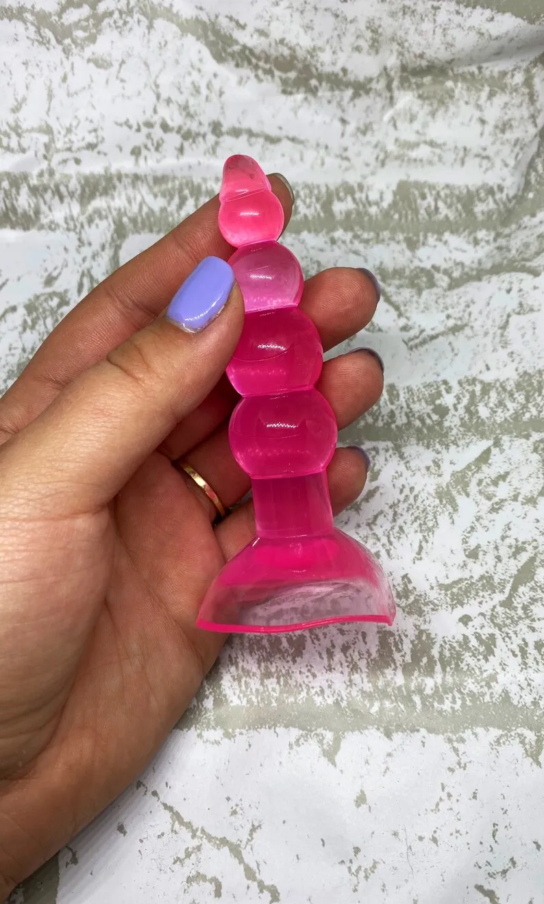 Mini Jelly ANAL BEADS, Butt Plug, Anal Plug, Jelly Beads, Anal Dildo, Bdsm Toy, Sex Toy, Mature Toy, 4 Colors Available