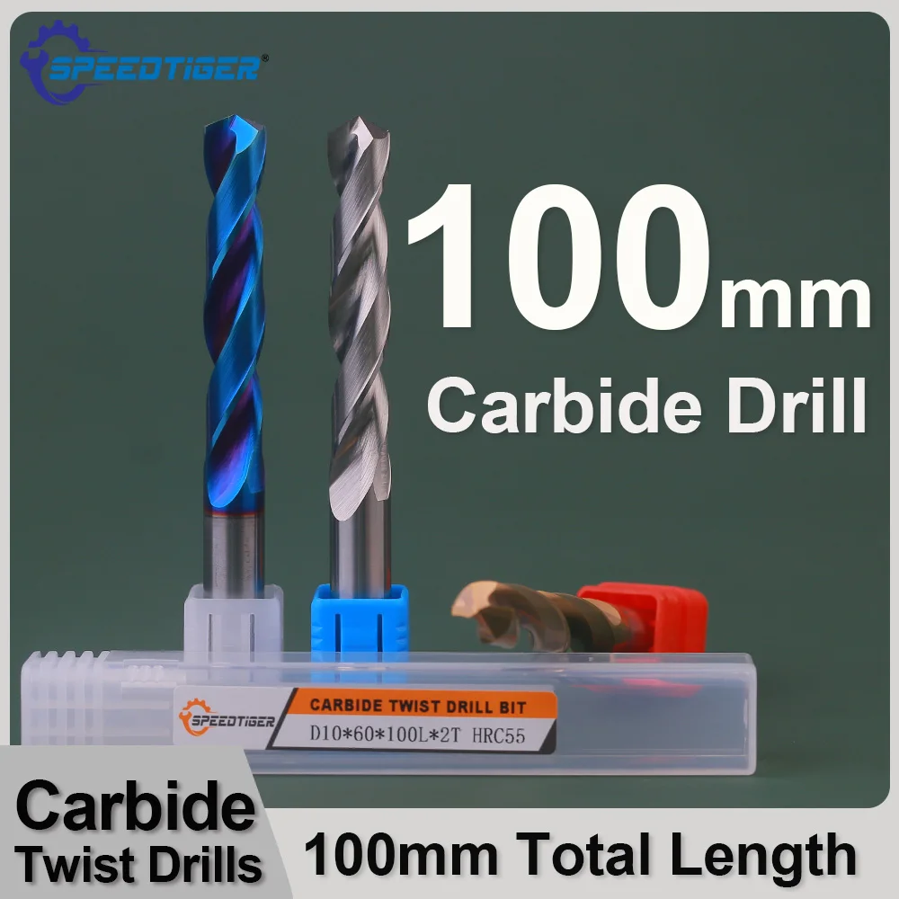 

SPEEDTIGER 100mm Length Carbide Twist Drill Machine Metal Hole Making Tool for Steel/Stainless Steel/ Aluminum Copper Wood