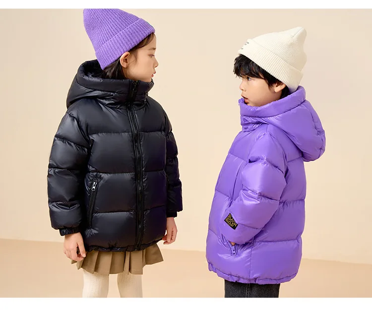 Herbst und Winter Neue Kinder-Daunenjacke Schwarz Gold Standard Eltern-Kind Weiße Entendaunen Verdickte Jacke für Jungen und Mädchen – Detail 16