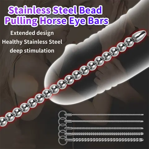 Electric shock Stainless Steel Urethral Sound Dilators Penis Plug Insert Stimulation Catheter Beads Masturbator Sex Toys For Men