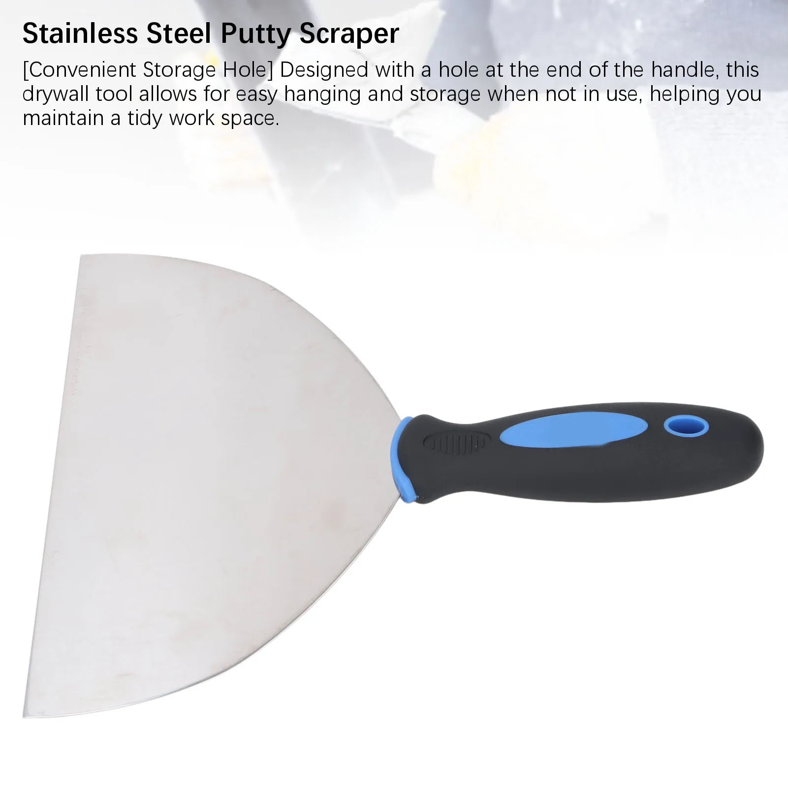 مكشطة المعجون من الفولاذ المقاوم للصدأ مكشطة المعجون خلفية الطلاء الشارات مكشطة الجص مع فتحة معلقة لإصلاح الحوائط الجافة #3