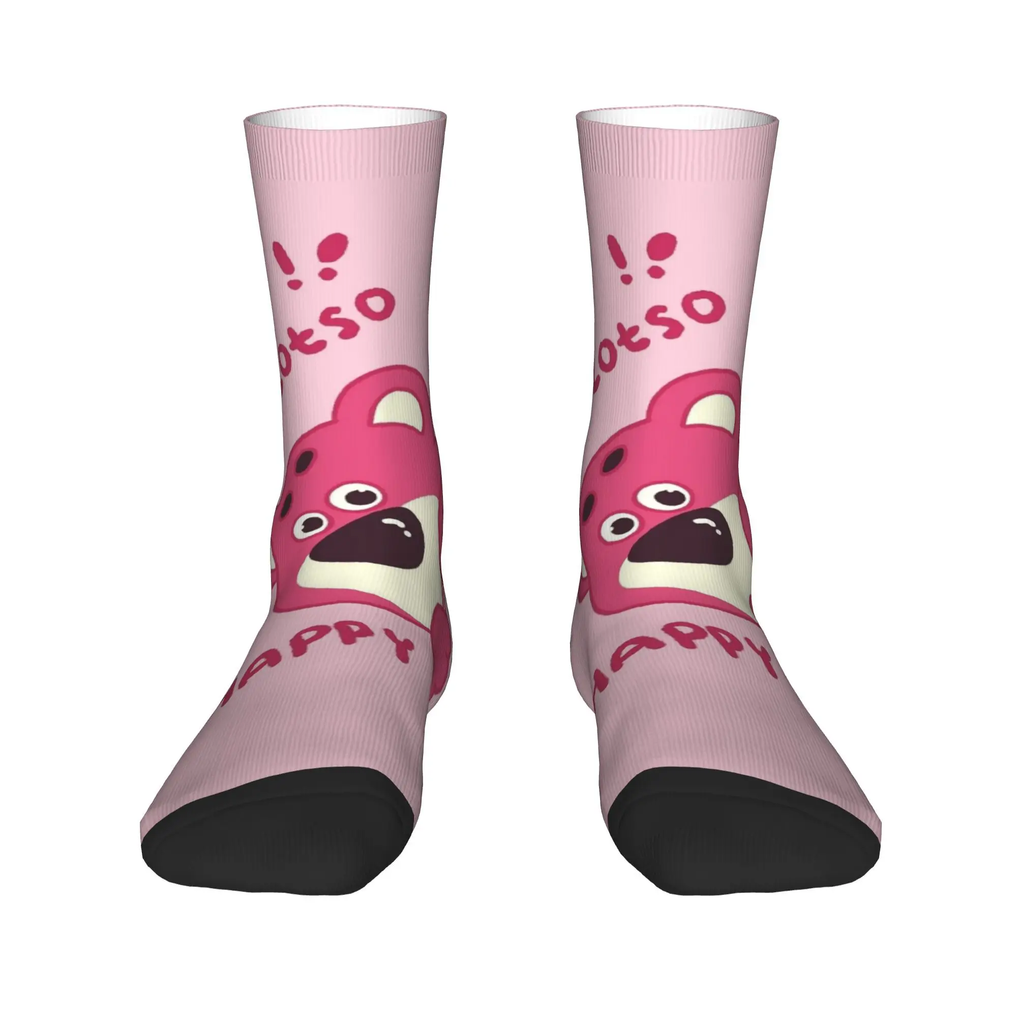 Custom Cool Men's Cute Strawberry Bear Dress Socks Unisex Comfortable Warm 3D Print  Crew Socks