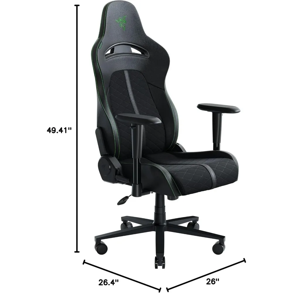 Enki X Essential Gaming Chair: All-Day Comfort - Built-in Lumbar Arch - Optimized Cushion Density - Dual-Textured, Eco-Friendly