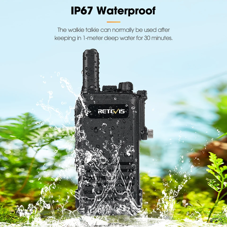 Retevis RB647 IP67 Wasserdichtes Walkie-Talkie Professionelles PMR FRS Mini Zweiwege-Funkgerät USB-C-Ladung VOX für Surfen Kajak Camping – Detail 4