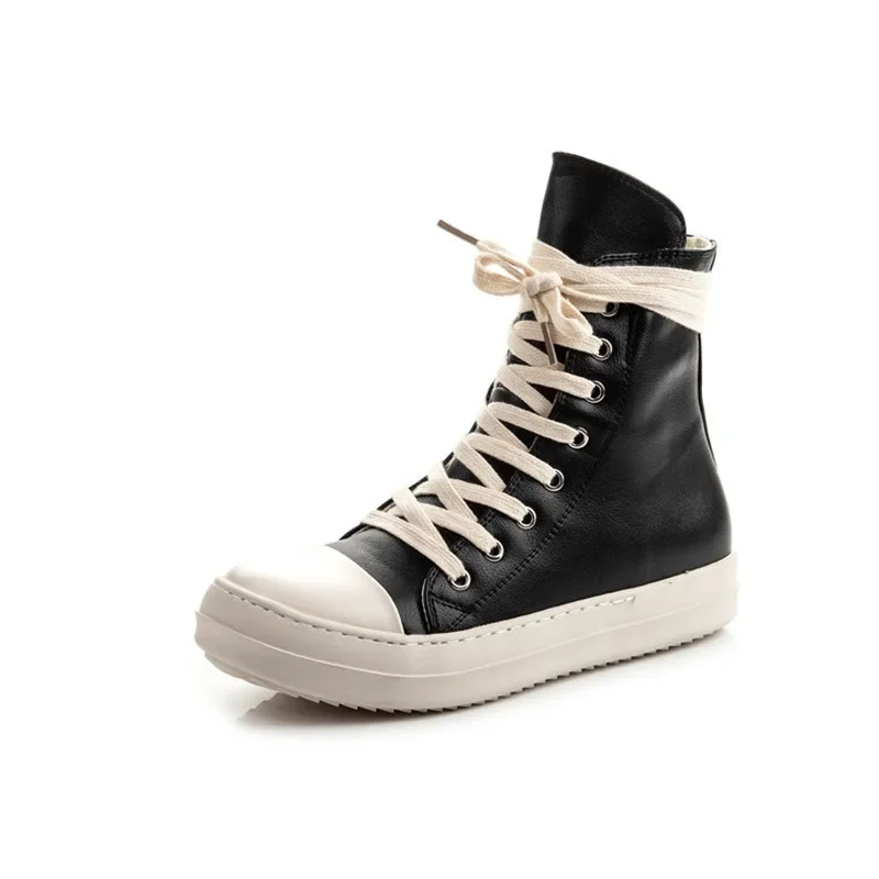 2024 Fashion Men\'s Black Sneakers 44 Chaussure Femme Women Sneakers Zipper Canvas leather Casual Shoes Woman Spring Ladies Shoe