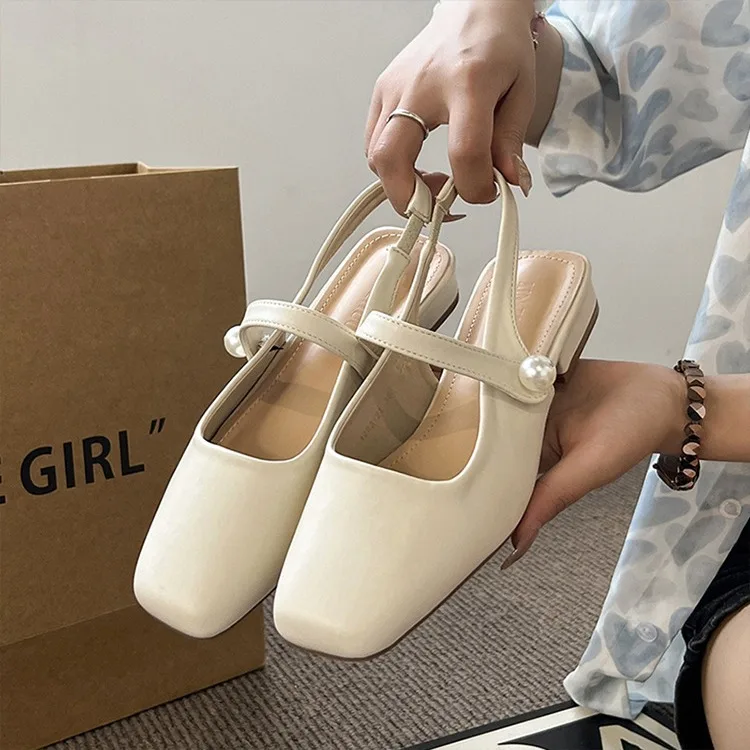 Flat Sandal Shoe Med 2024 Women\'s Mary Jane Summer Heels Espadrilles Platform Suit Female Beige Without Medium New Retro Girls C