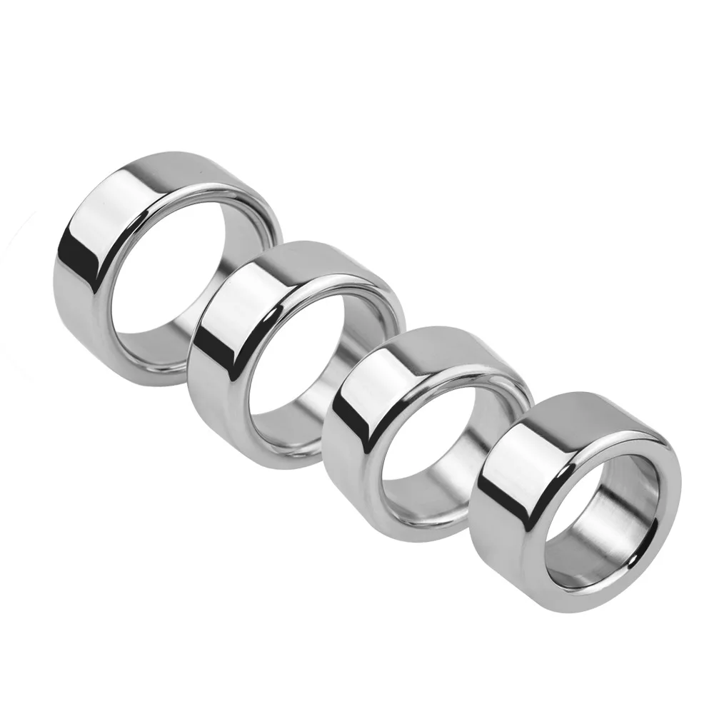 7 Size Male Metal Stainless Steel Penis Lock Cock Ring Set Ball Stretcher Delay Time Penis Ring Testicles Sex Toy For Man