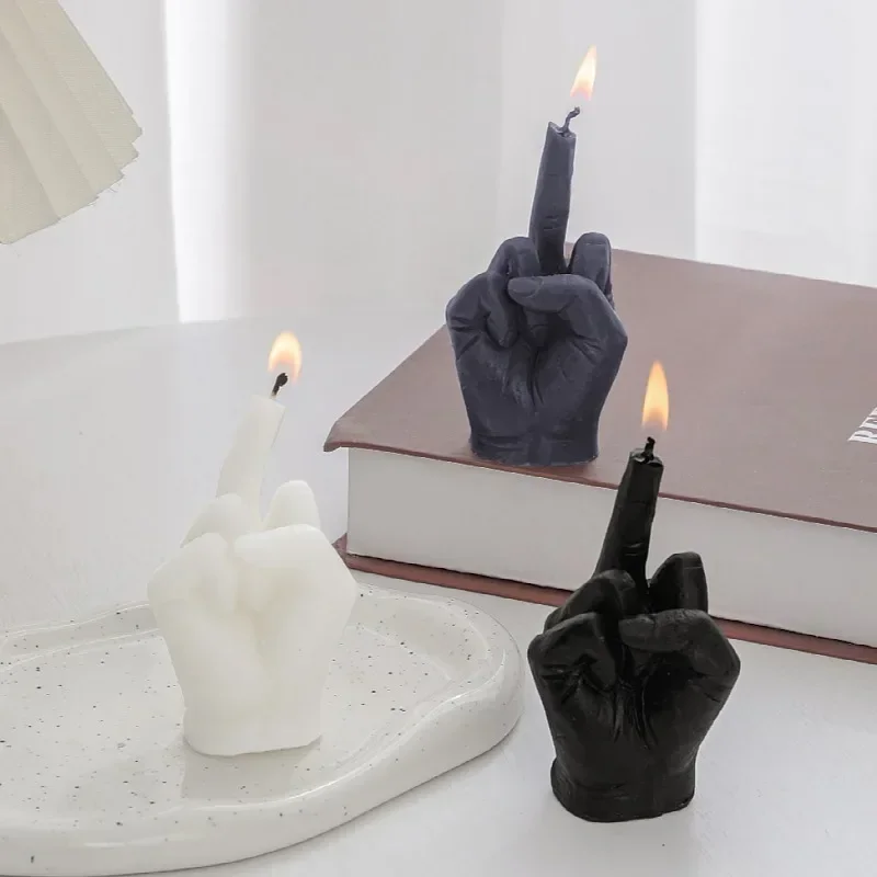 Middle Finger Scented Candle Creative Soy Wax Long Lasting Candle Middle Finger Shaped Model Scented Candle for Home