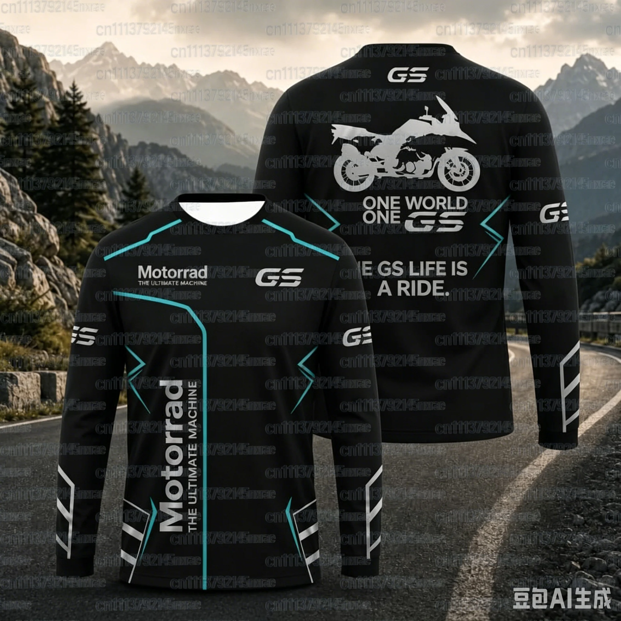 2026 Herren GS Motorrad-Abenteuer Langarm-T-Shirt Schnelltrocknend Atmungsaktives Moto-Trikot für Biker Fahr-T-Shirt Familien-Match 2026 – Detail 7