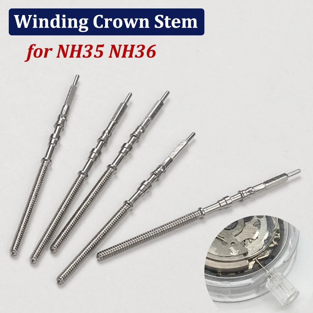 1pcs 2pcs 5pcs Movement Watch Steel Stem Crown Kit Watch Parts for Seiko NH34 NH35 NH36 NH38 NH39 Movement Watches Stem Parts