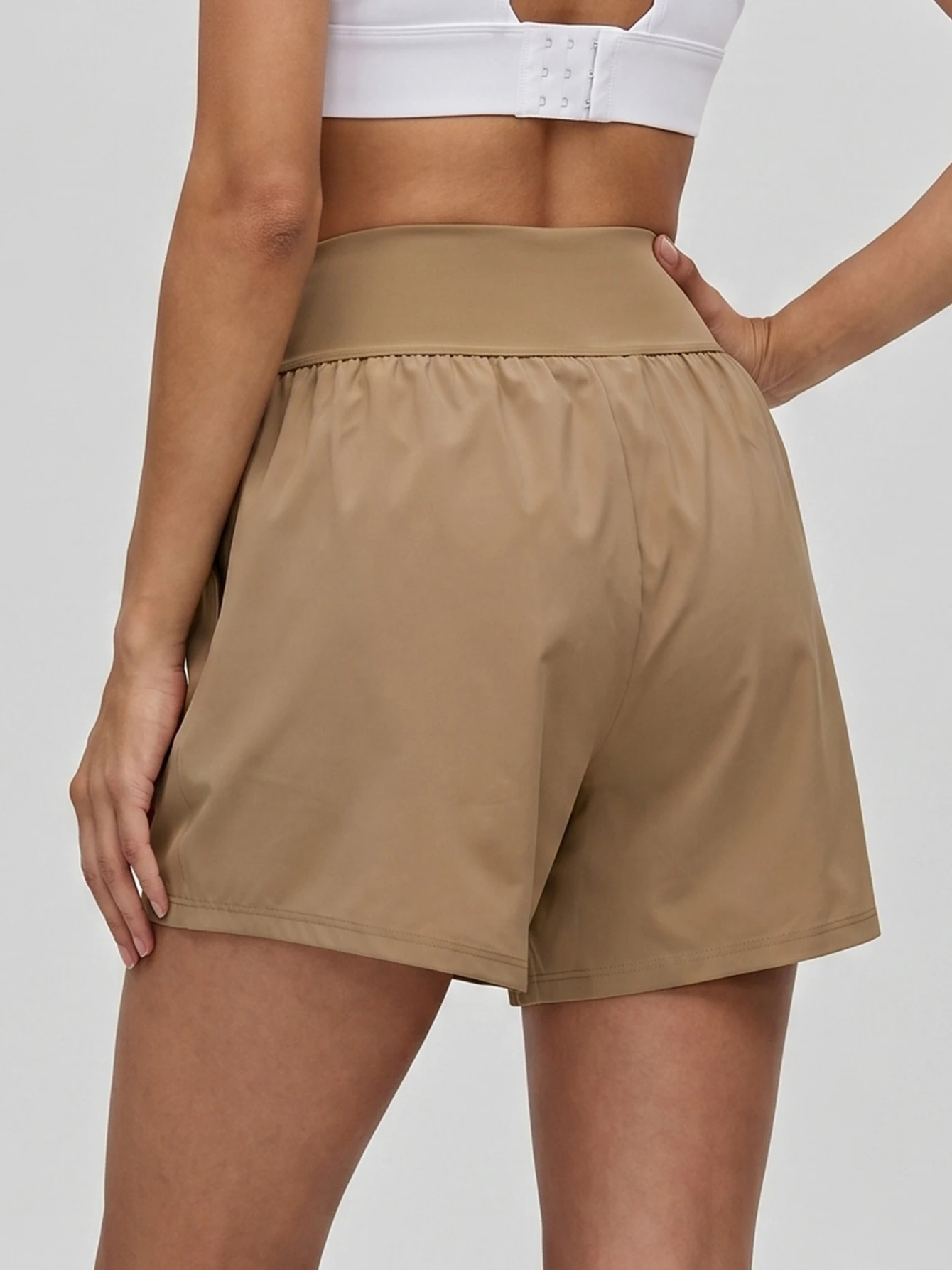 Women High Waist Sports Five Point Shorts Quick Dry Breathable Loose Running Gym Yoga Shorts Elastic Wide Waist Casual Athletic