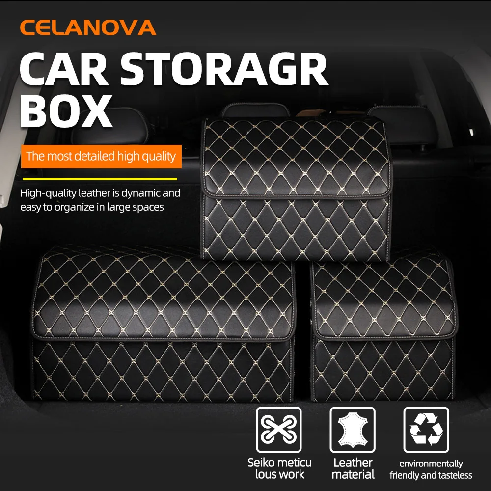 Car Trunk Storage Box PU Leather Portable Car Foldable Storage Multiuse  Storage Car Trunk Bag Auto Storag Box Organization Tool