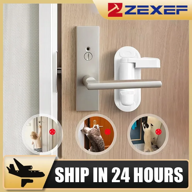 Universal Door Lever Lock Child Baby Safety Lock Rotation Proof Professional Door Adhesive Security Latch Multi-functional