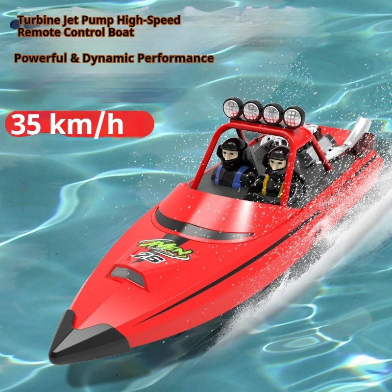 

New Full-Scale High-Power RC Speed Boat - Turbo Electric Remote Control Ship, Kids' Boys' Water Toy