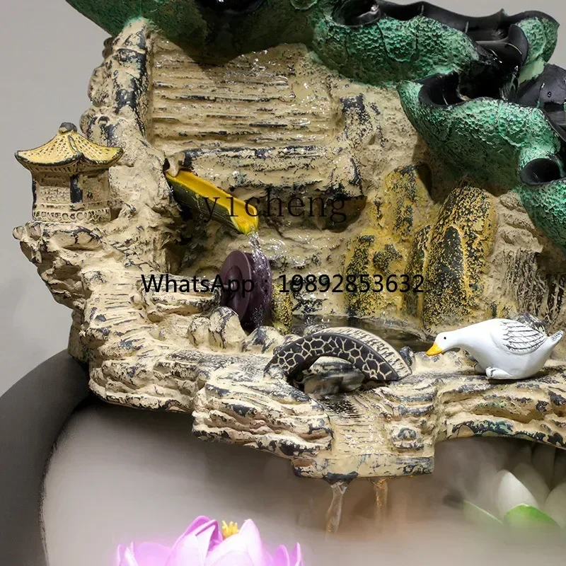 BB لاكي فنغ شوي عجلة زخرفة المياه، غرفة المعيشة مكتب الطابق الجنينة نافورة خزان الأسماك المرطب #4