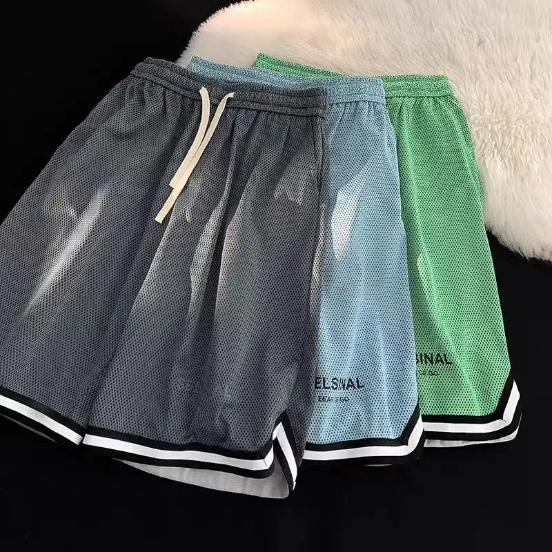 

Qui Dry Breathable Thin Men's Fitn orts Summer Loose Five-Quarter Running Pants Casual Straight Leg Elastic Waisand