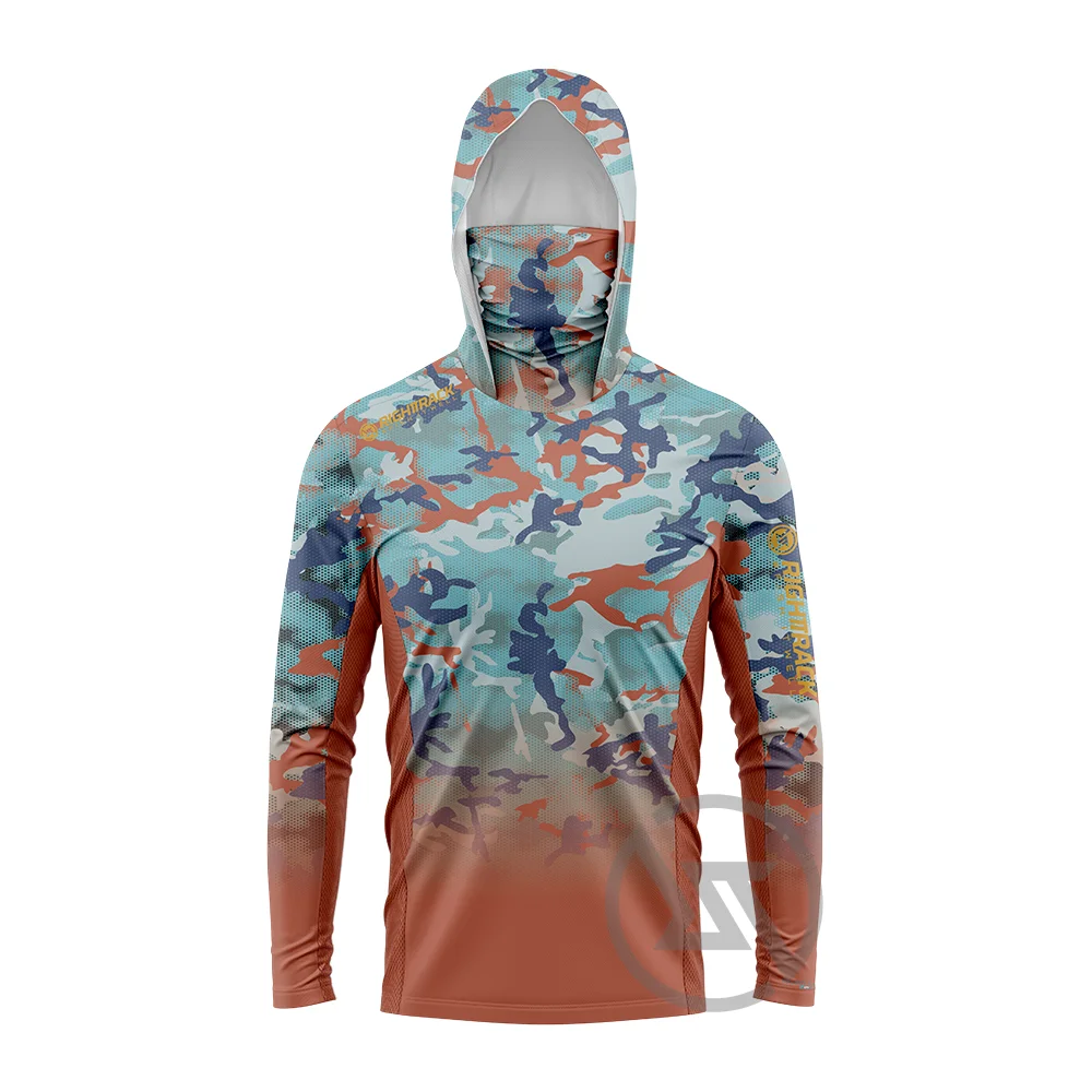 New Gradient Mask Hoodie Fishing Clothing UV UPF50+ Sun Protection Hiking Camping RIGHTTRACK Clothing