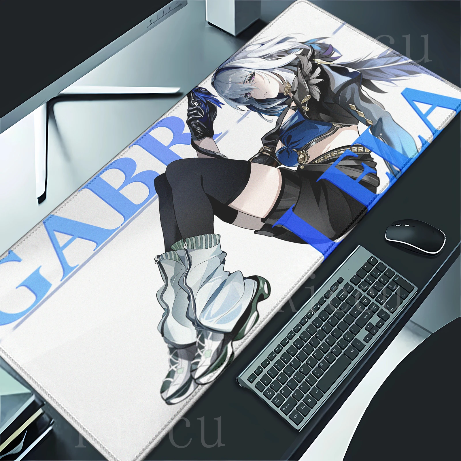 

Wuthering Waves Galbrena Mouse Pad XXL Gaming Computer Gamer Keyboard 90X40cm Desk Mats Non-Slip Rubber Laptop desk accessories