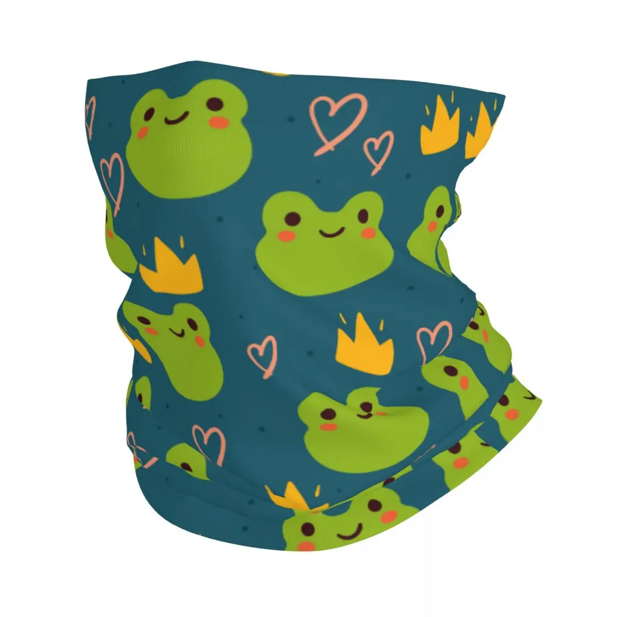 Cartoon Cute Frog Bandana Neck Gaiter Printed Cute Animal Balaclavas Mask Scarf Warm Cycling Running Unisex Adult Washable