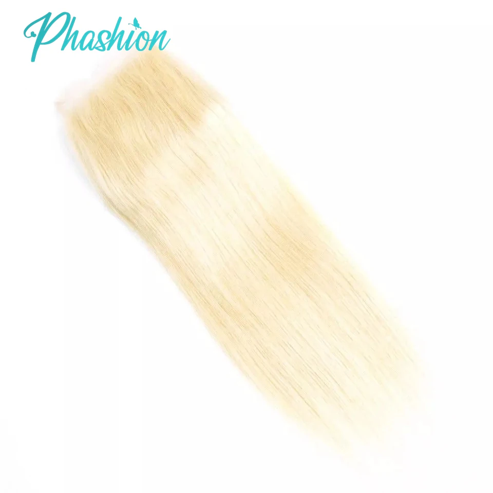 Phashion Blonde 5x 5 chiusura in pizzo 613 straighwave 13x 4 frontale in pizzo capelli umani Hd trasparente Pre pizzicato capelli Remy brasiliani