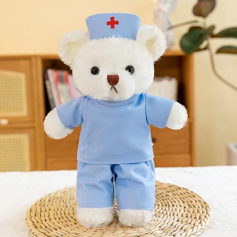 Ours en peluche infirmière mignon, doux et rembourré, en tenue médicale, pour la reconnaissance des infirmières et comme cadeau souvenir créatif pour les étudiants en médecine
