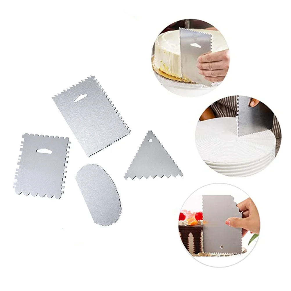 مجموعة مكشطة الكيك الأساسية المكونة من 4 قطع وأدوات الخبز الآمنة هدية رائعة لمحبي الخبز وأداة المطبخ ومكشطة الكيك