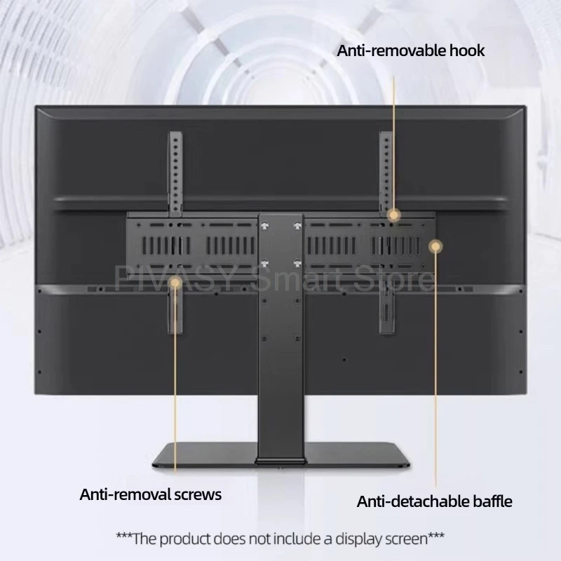 Supporto base universale per TV LCD per supporto da tavolo da 32-65 pollici Altezza regolabile Supporto per distanza centrale a 3 marce Carico 45/55/70 kg