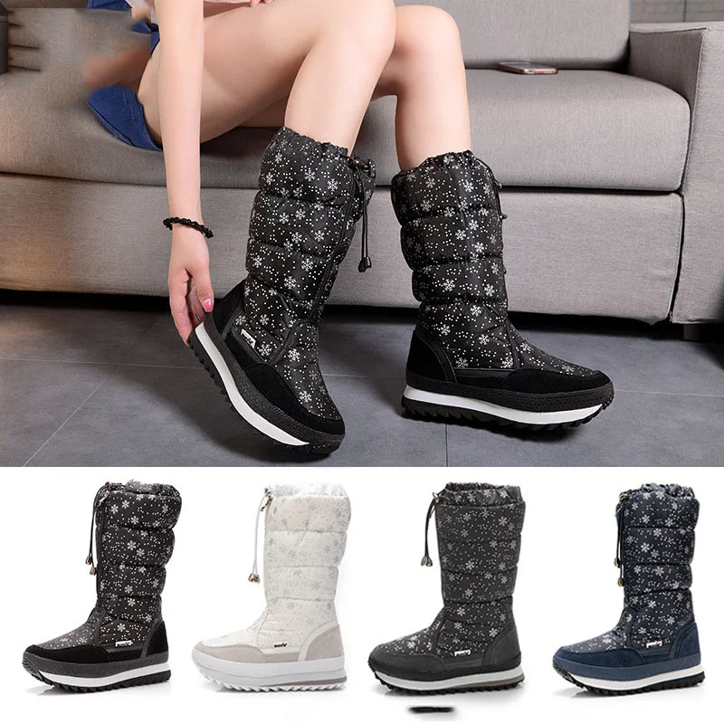 

Очень холодные женские зимние ботинки, очень толстые, минус 40-градусная, морозостойкая, большая хлопковая обувь, водонепроницаемая, против лыж