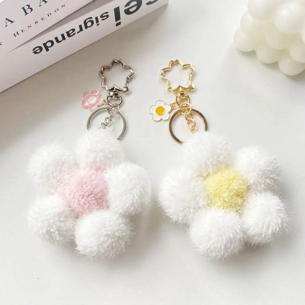 Bag Pendant Car Key Ring Ornaments Bag Decoration Cartoon Plush Pendant Backpack Charms Flower Keychain Stuff Plush Toy