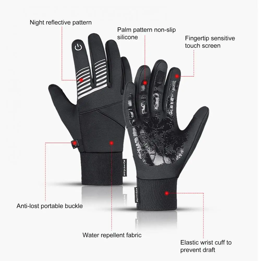 Guantes Térmicos antideslizantes para hombre y mujer, protectores de manos universales para motocicleta y ciclismo al aire libre, 1 par