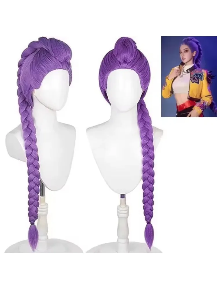 K-POP diable Hunter Rumi violet cheveux perruque jeu de rôle résistant à la chaleur perruque synthétique perruque quotidienne fête vacances tenue personnage