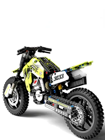 Technical Motorcycle Construction Kits, 1:10 Scale Model, Compatible with Lego Bricks, Building Blocks Toys for Boys & Adults