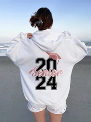 Senior 2024 Sweatshirt Class Of 2024 College Grad Graduating Hoodie Student High School Graduation Gifts For Her Winter Clothes