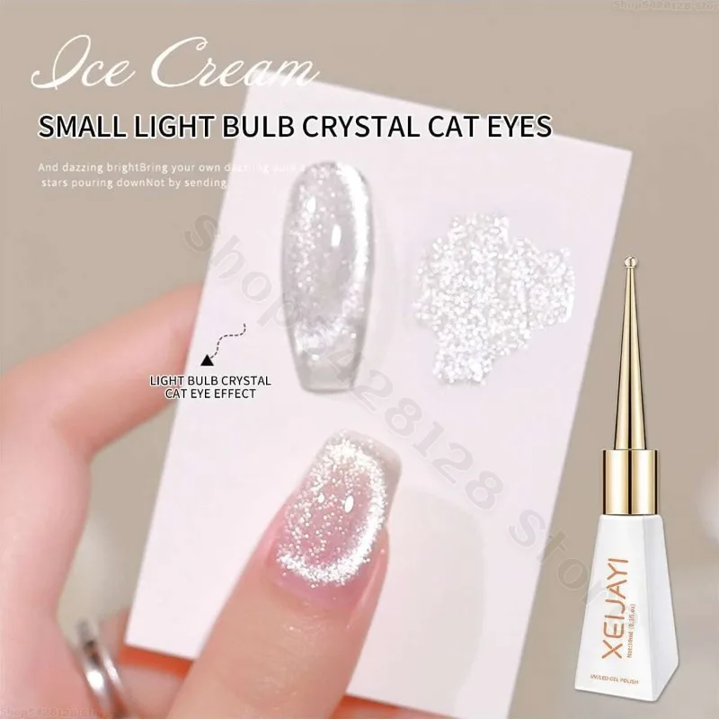 Grote Gloeilamp Cat Eye Lijm Universele Crystal Cat Eye Overlay Foto Elke Achtergrondkleur Cat Eye Nagellak Lijm