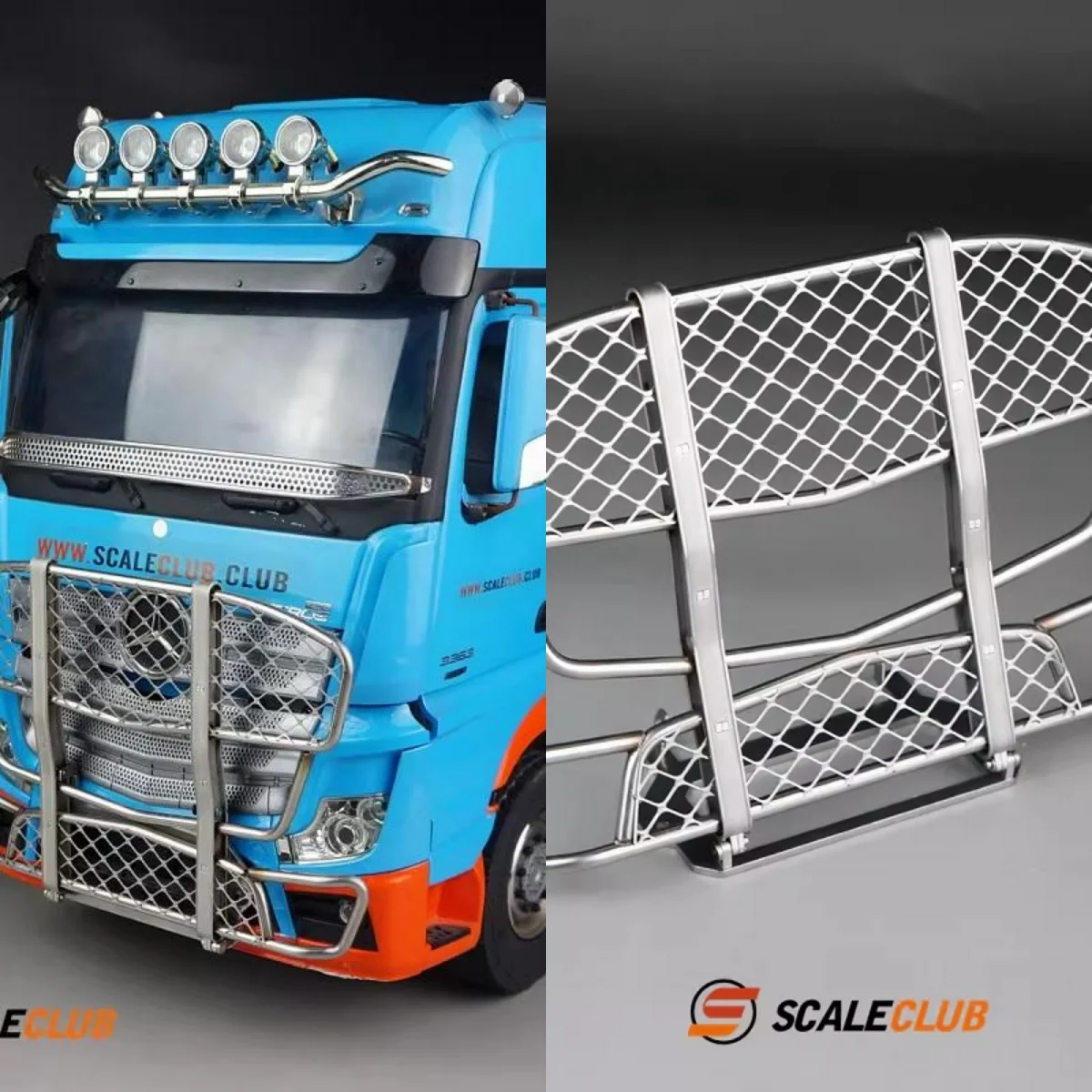 

SCALECLUB из нержавеющей стали для BENZ, защита для животных, трактор Bullpen для Tamiya Lesu для Benz Rc, грузовик, прицеп, самосвал