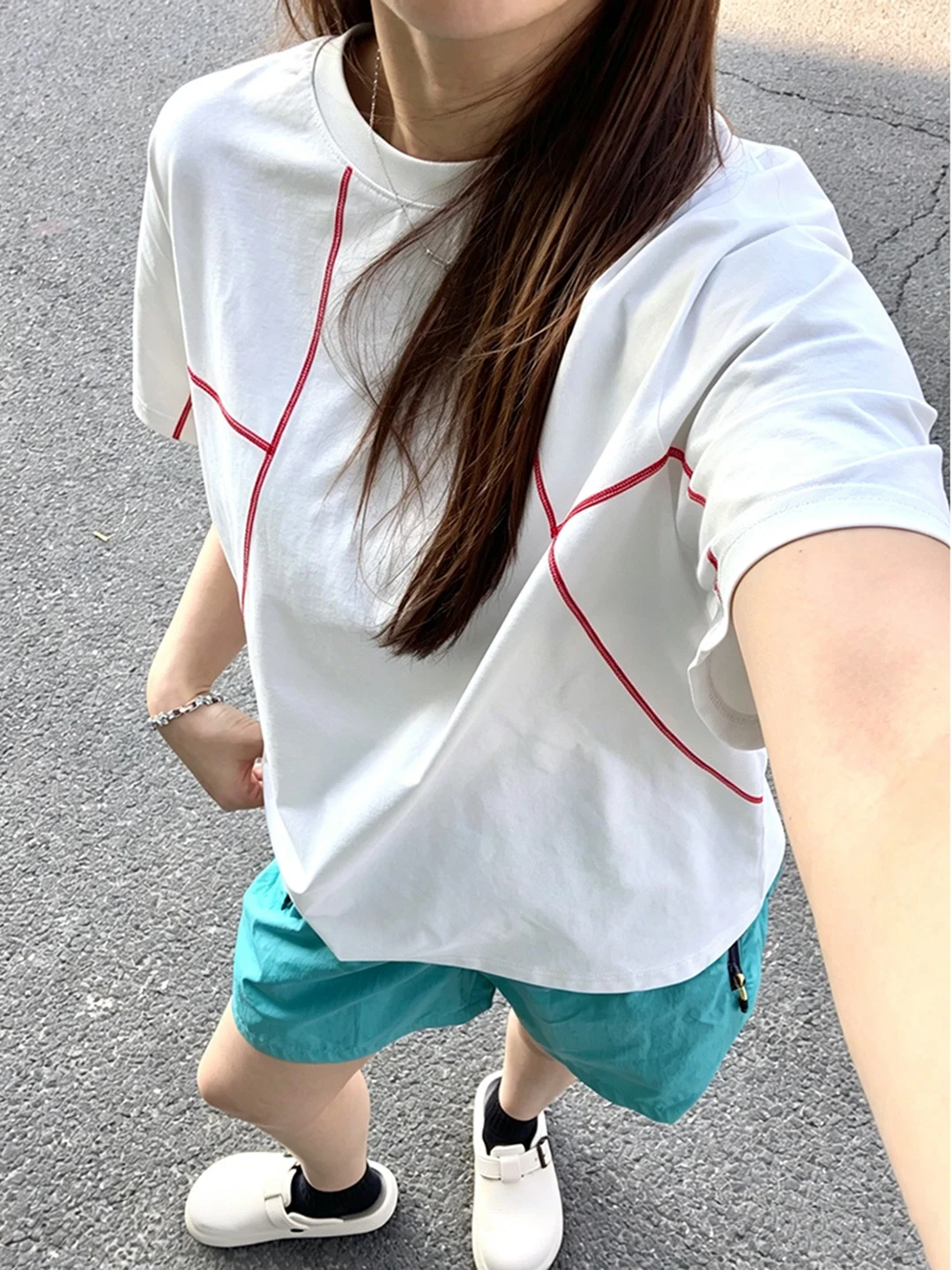Mint Green Cycling Sportswear Set Women's Summer UPF50 Outdoor Sun Protection Badminton Loose Fit Short Sleeve T-Shirt Quick Dry